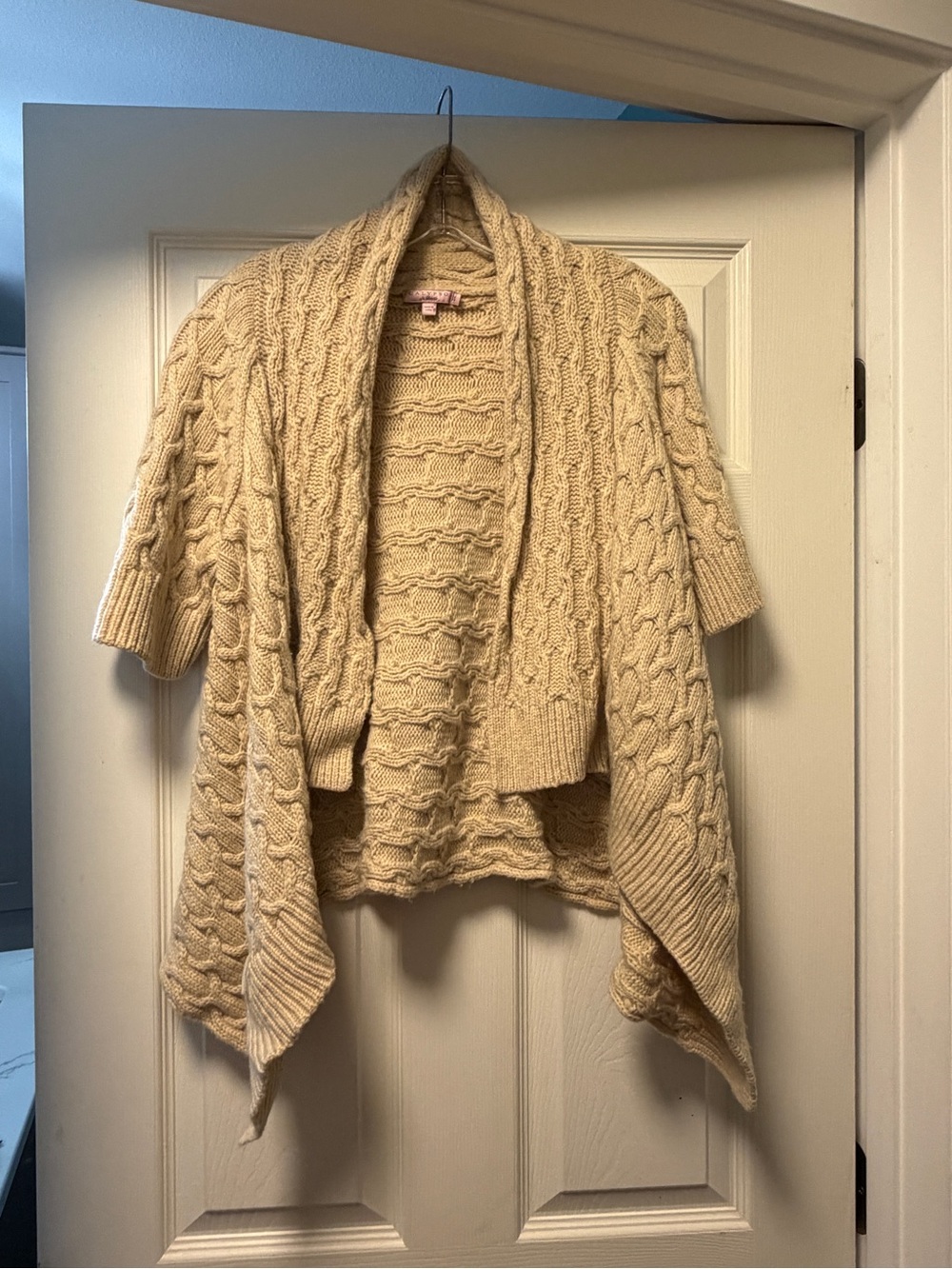 Calypso St Barth Women's Wool
Blend Short Sleeve Knit
Cardigan Tan Beige